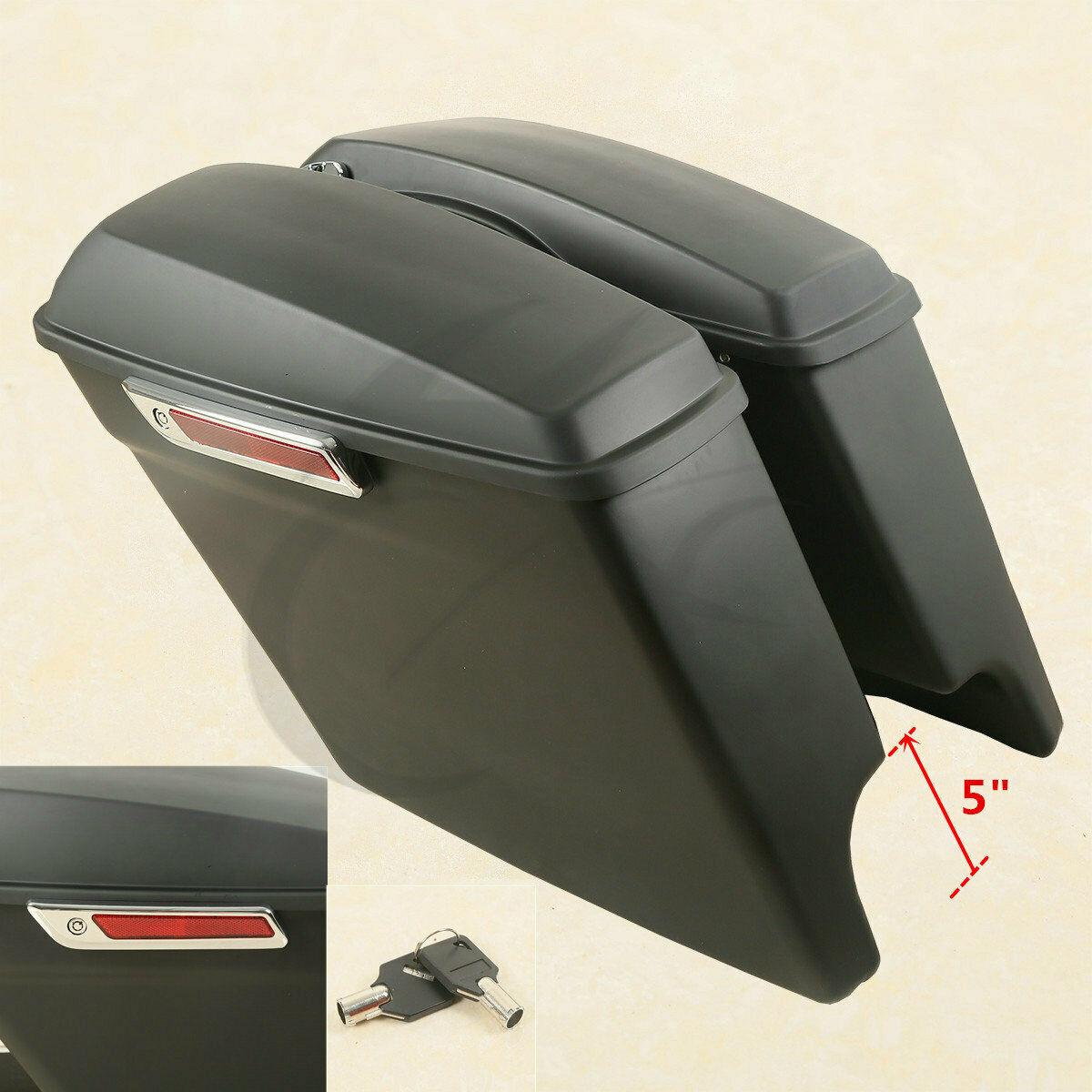 5" Stretched Extended Hard Saddlebags Fit For Harley Davidson Touring 14-21 US - Moto Life Products