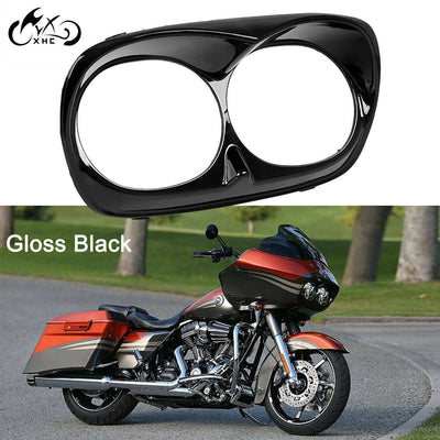 Gloss Black Headlight Bezel Scowl Outer Fairing Trim Cover For Harley Road Glide - Moto Life Products