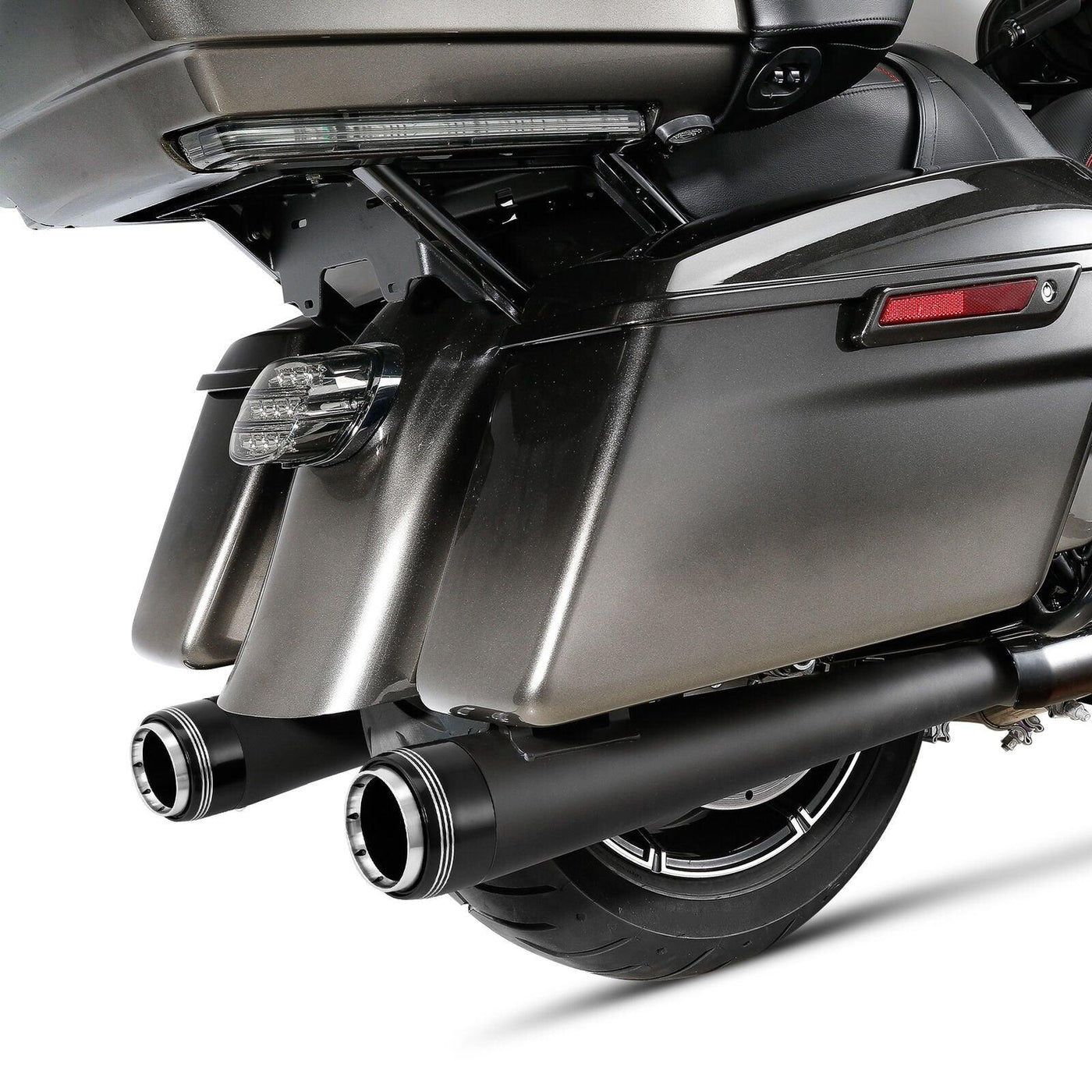 Black 4" Megaphone Slip-on Muffler Exhaust Pipes Fit For Harley Touring 17-21 20 - Moto Life Products