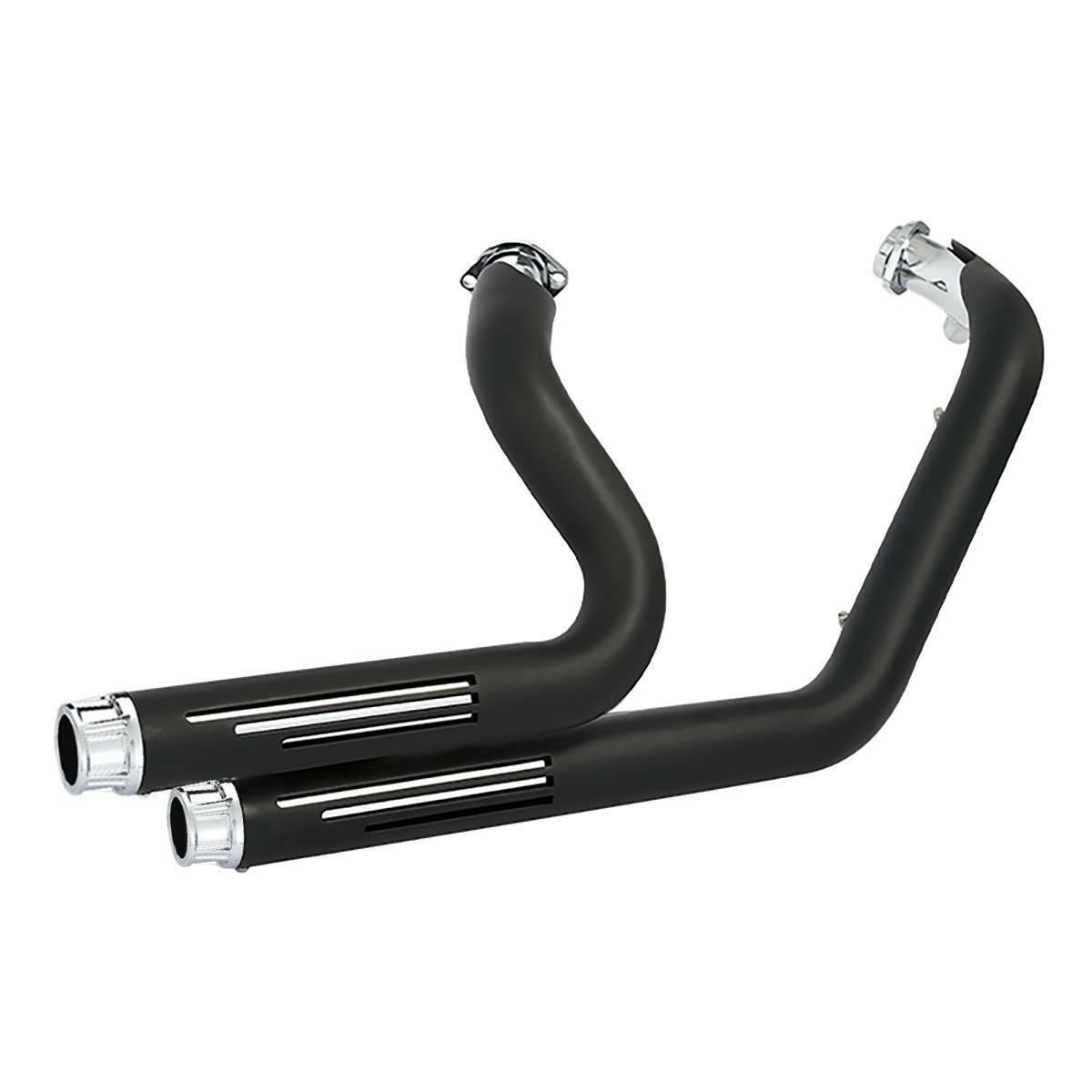CNC Dual Exhaust Muffler Pipe Fit For Harley Dyna Low Rider Fat Bob Drag 10-17 - Moto Life Products