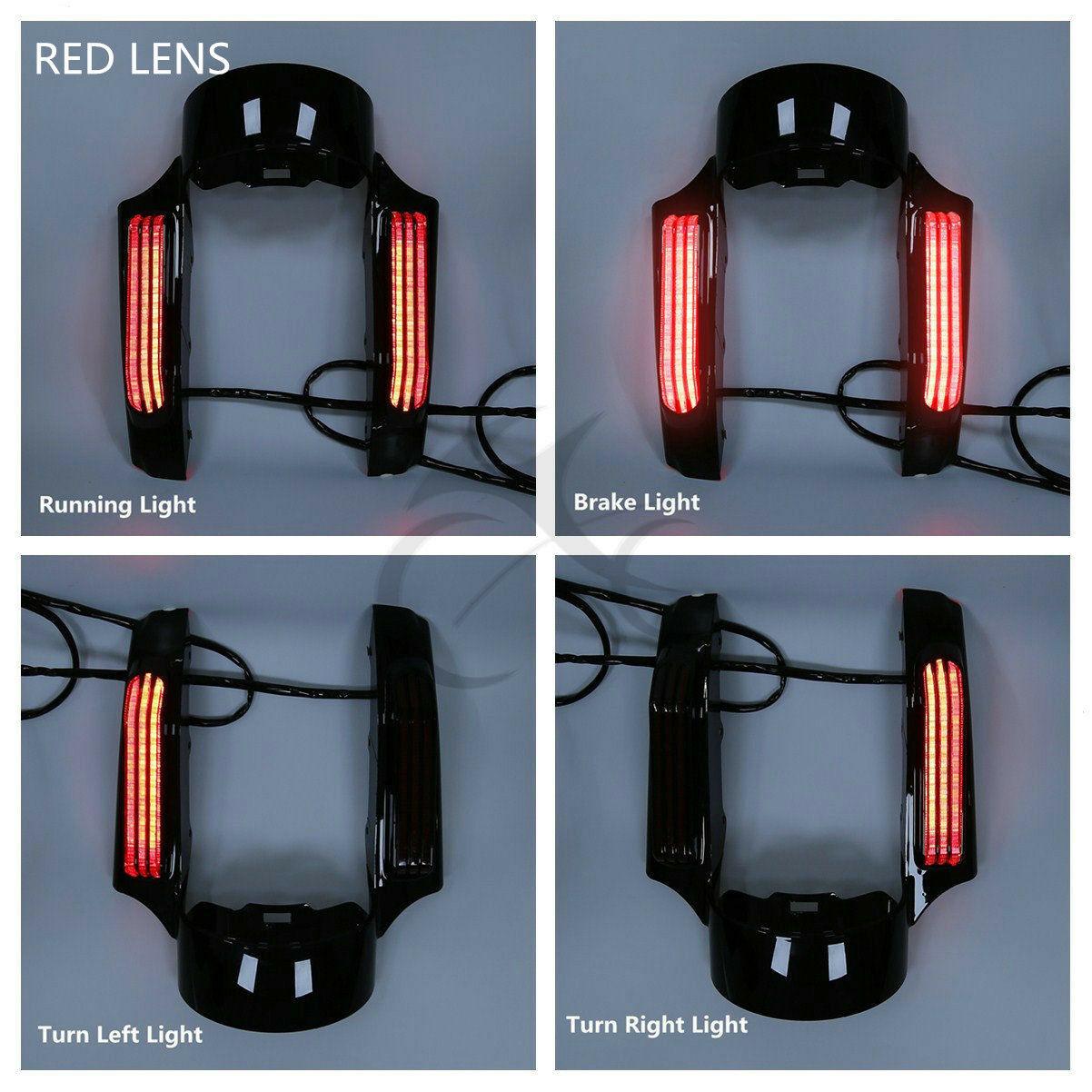 Rear Fender Fascia LED Light Red/Smoke/Orange Lens Fits For Harley Touring 14-22 - Moto Life Products