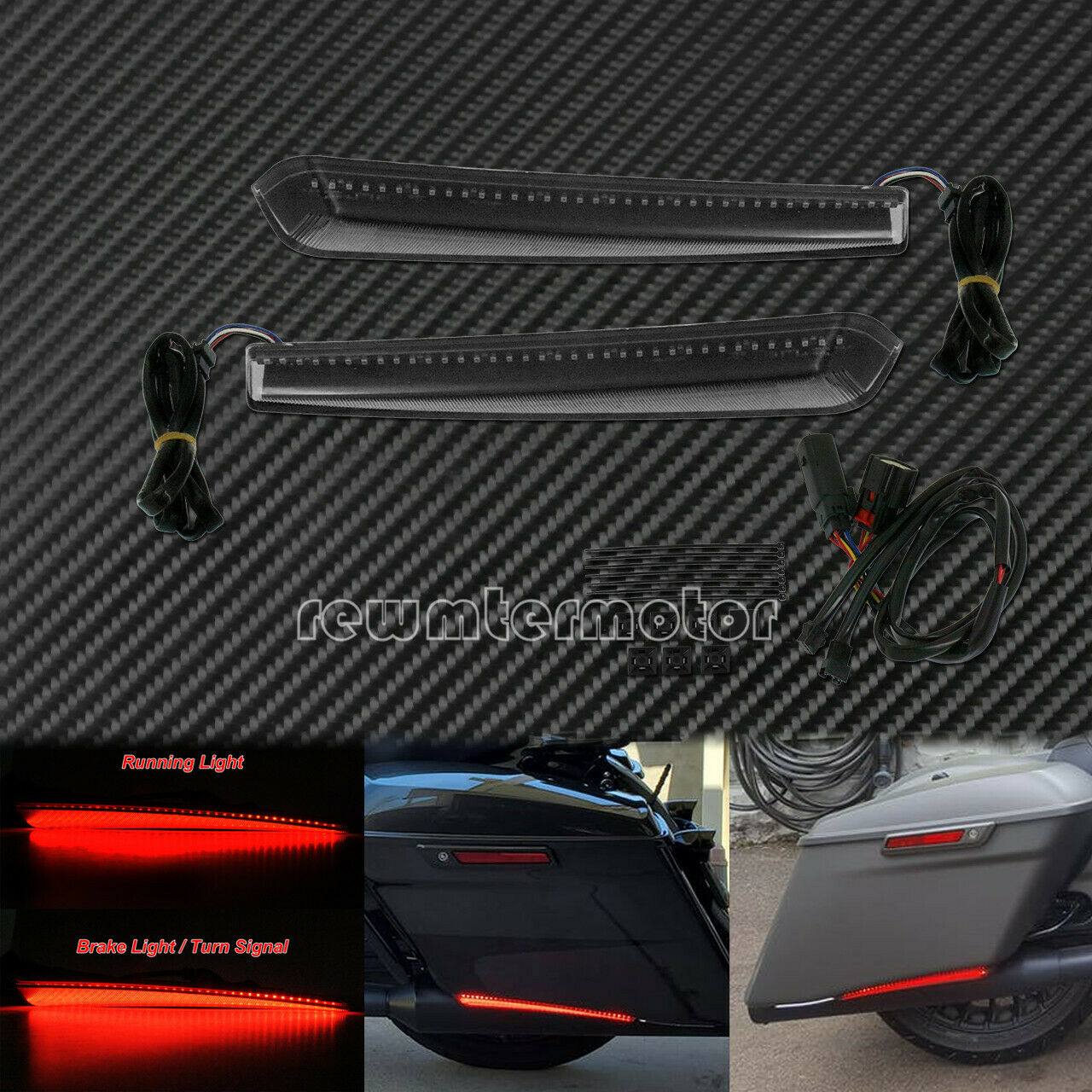 Smoke Rear Saddlebag Extended LED Red Run Brake Turn Signal Light Fit For Harley - Moto Life Products