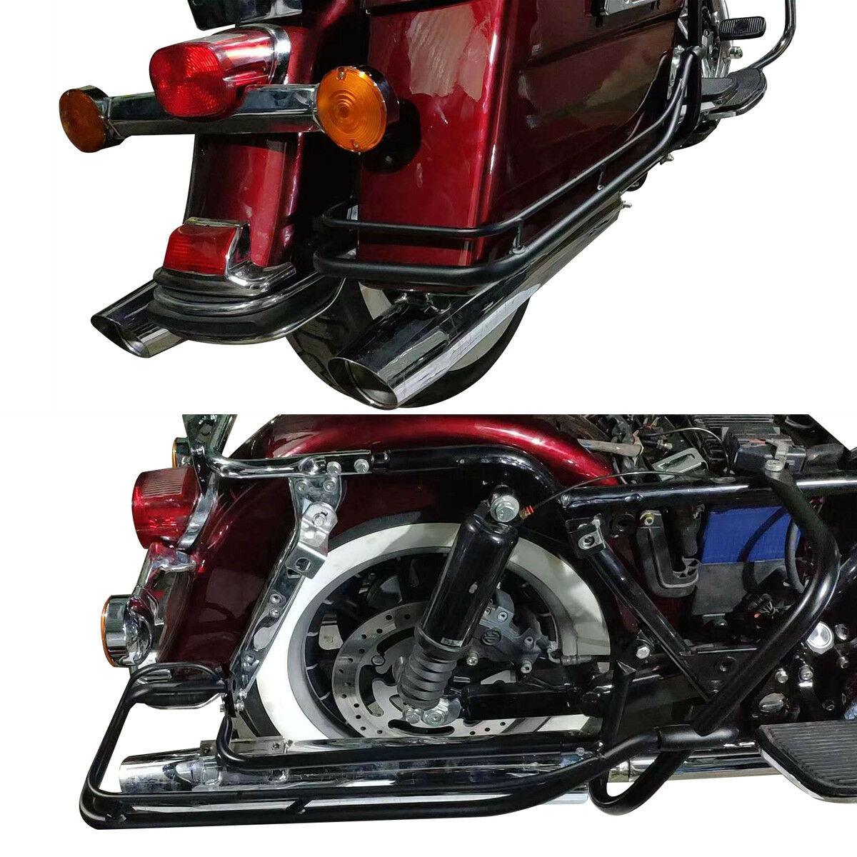 Black Hard Saddlebag Guards Support Fit For Harley Touring Road King 2009-2013 - Moto Life Products