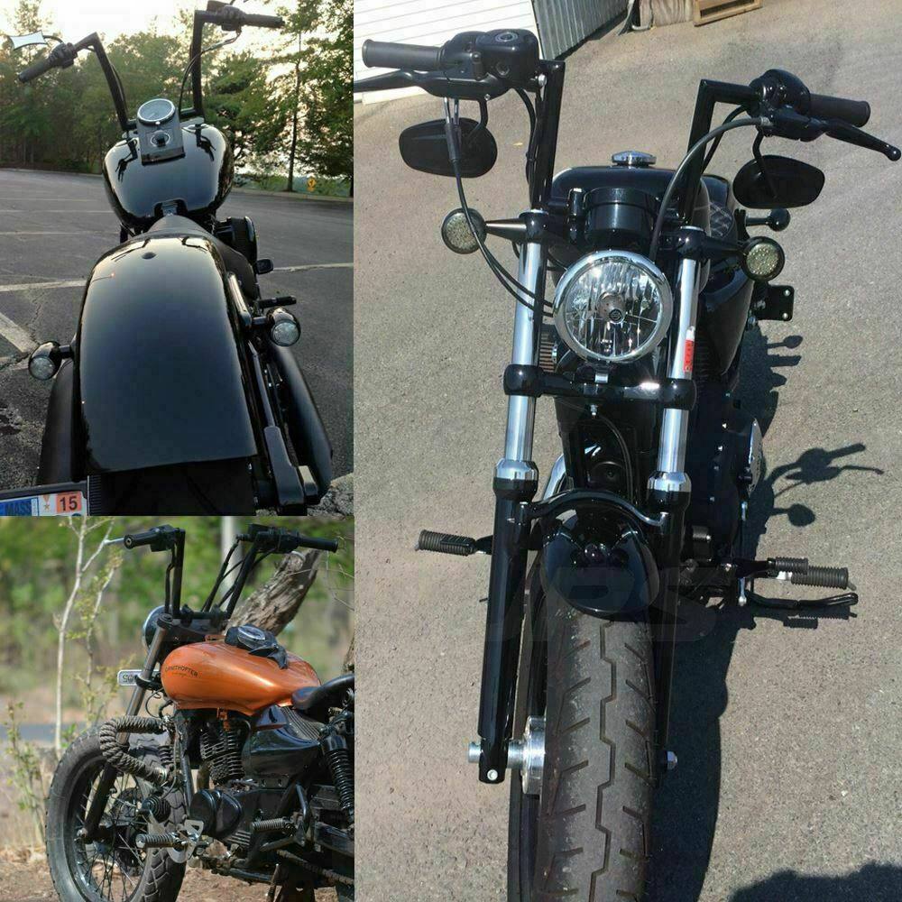 10-1/2" Pullback Ape Z-Bars 1" Handlebar For Harley Sportster XL883 1200 Custom - Moto Life Products