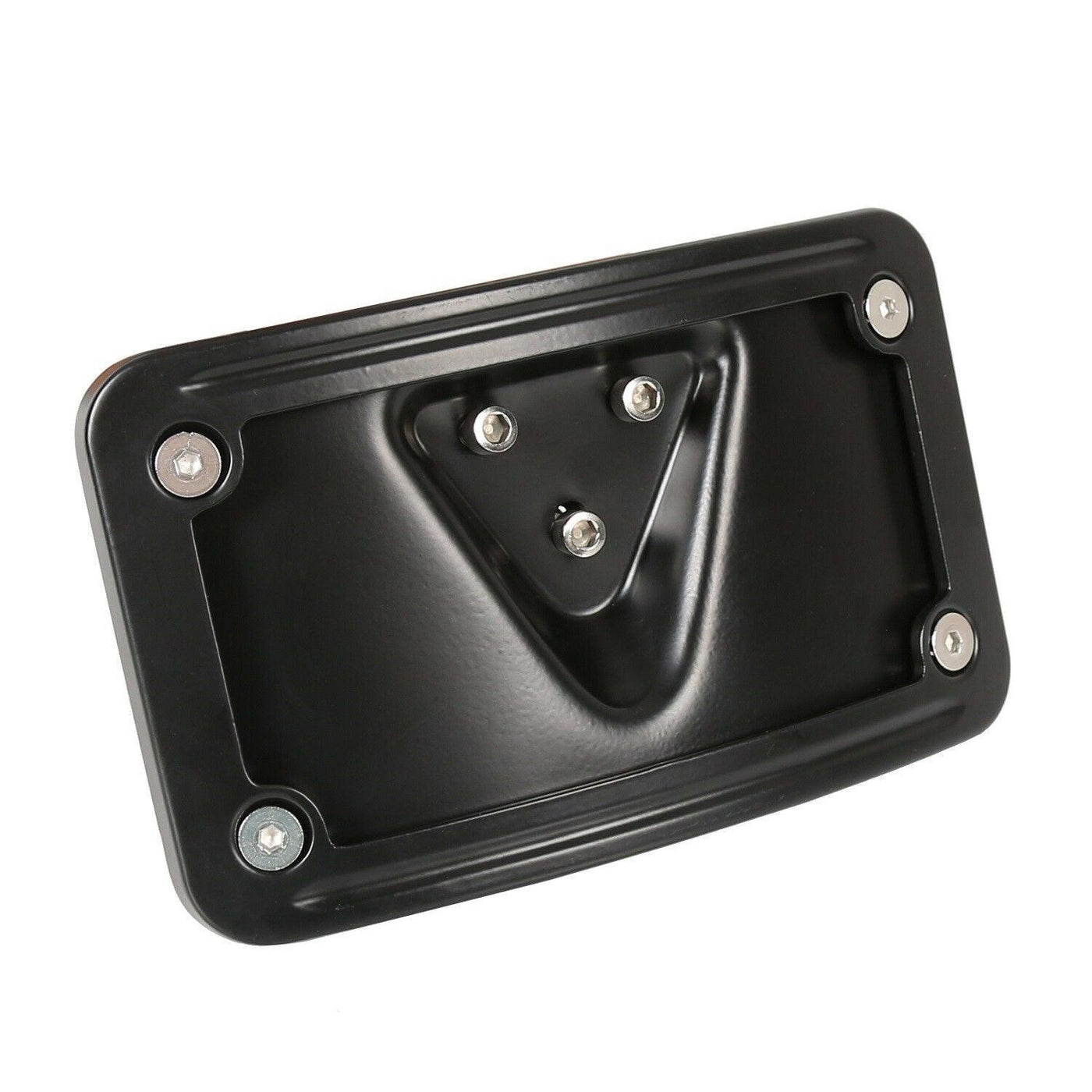 3 Hole Curved Laydown License Plate Mount Bracket w/ Frame For Harley Davidson - Moto Life Products