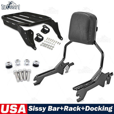 Sissy Bar Backrest&Sport Rack&Docking Hardware For Harley Softail Street Bob 18+ - Moto Life Products