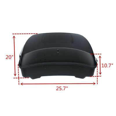 Matte Chopped Pack Trunk Pad Base Plate Fit For Harley Tour Pak Road King 14-21 - Moto Life Products