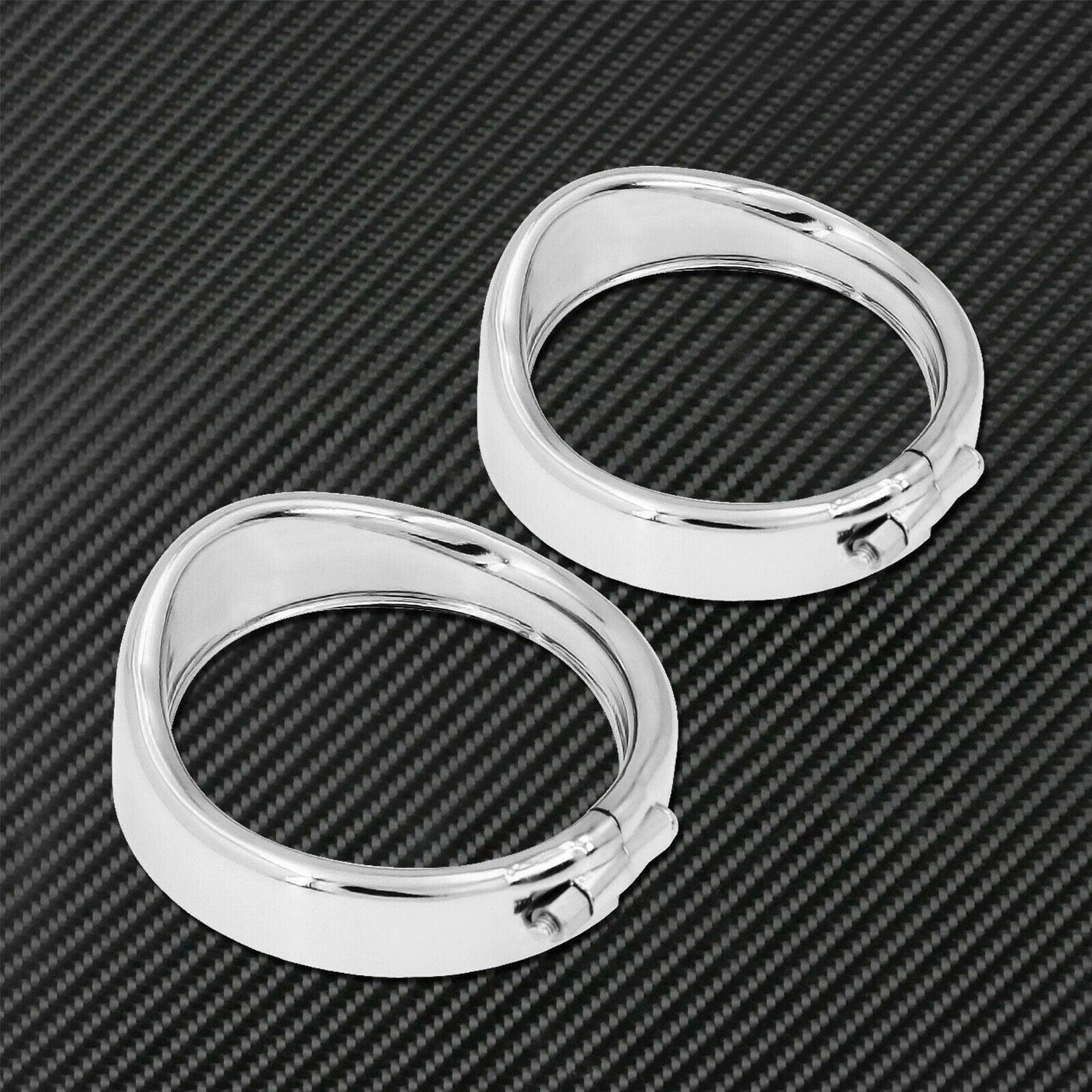 Chrome Visor Style Turn Signal Trim Ring Fit for Harley Electra Glide Road King - Moto Life Products