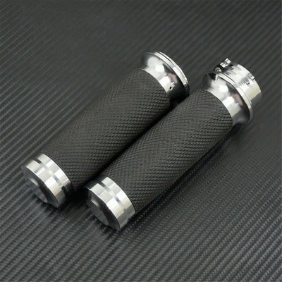 1'' Black Handle Bar Hand Grips Fit For Harley Touring Sportster XL883 Chrome - Moto Life Products