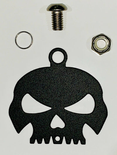 Textured Flat Black Skull Bell Hanger / Mount for Motorcycle Harley Bolt & Ring - Moto Life Products