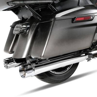 Chrome Dual Exhaust Mufflers Slip-on Fit For Harley Touring Road Glide 2017-2022 - Moto Life Products