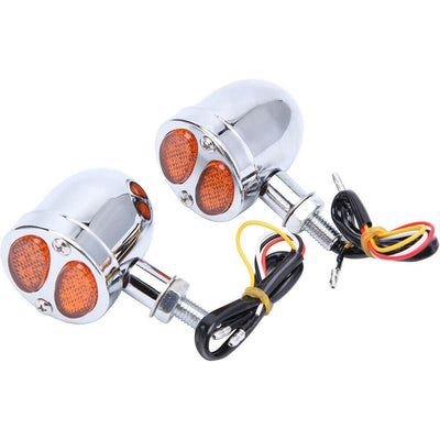 Chrome Motorcycle LED Bullet Brake Turn Signals Tail Lights For Harley Davidson - Moto Life Products