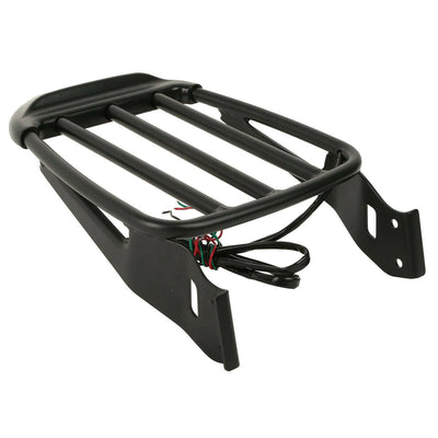 Two-Up Detachable Luggage Rack &LED Light Fit For Harley Dyna Low Rider Softail - Moto Life Products