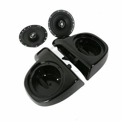 Black 6.5" Lower Vented Fairing Speaker Glove Box Fit For Harley Touring 14-21 - Moto Life Products