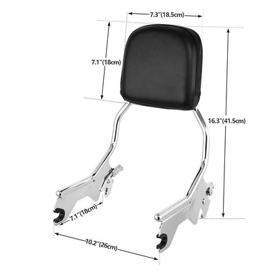 Sissybar Backrest Luggage Rack W/Docking Fit For Harley Softail Street Bob 18-22 - Moto Life Products