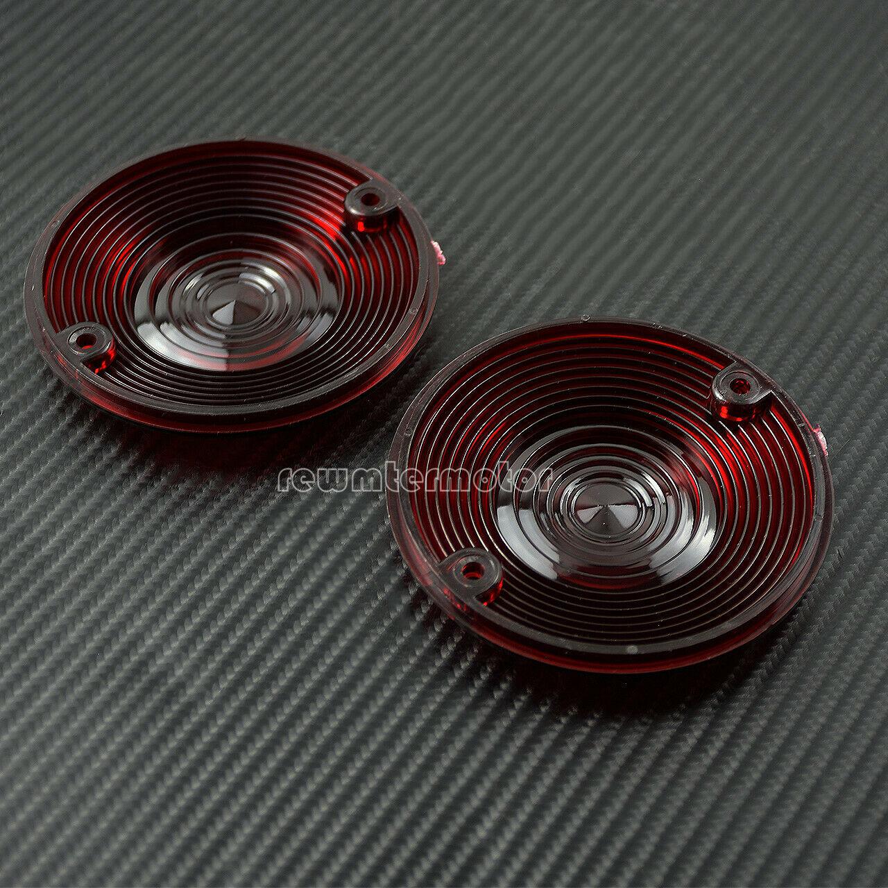 1 Pair Flat Turn Signal Lens Red Cover Fit For Harley Touring FLHT FLTR Softail - Moto Life Products