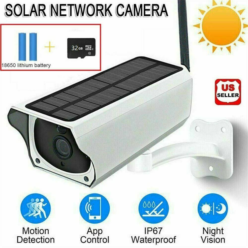 Solar Powered IP Camera 1080p WiFi Ip67 Night Vision Security 32gb Card Wireless - Moto Life Products