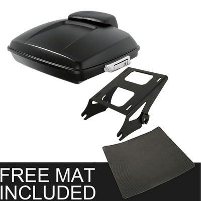Matte Black Razor Pack Trunk Pad Rack Fit For Harley Tour Pak Street Glide 14-22 - Moto Life Products