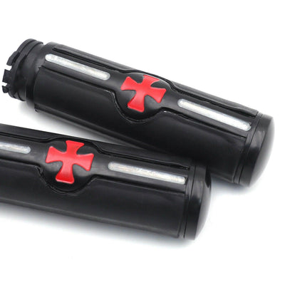 Black Cross 1" 25mm Hand grips For Harley Davidson Customs Dyna Softail Touring - Moto Life Products