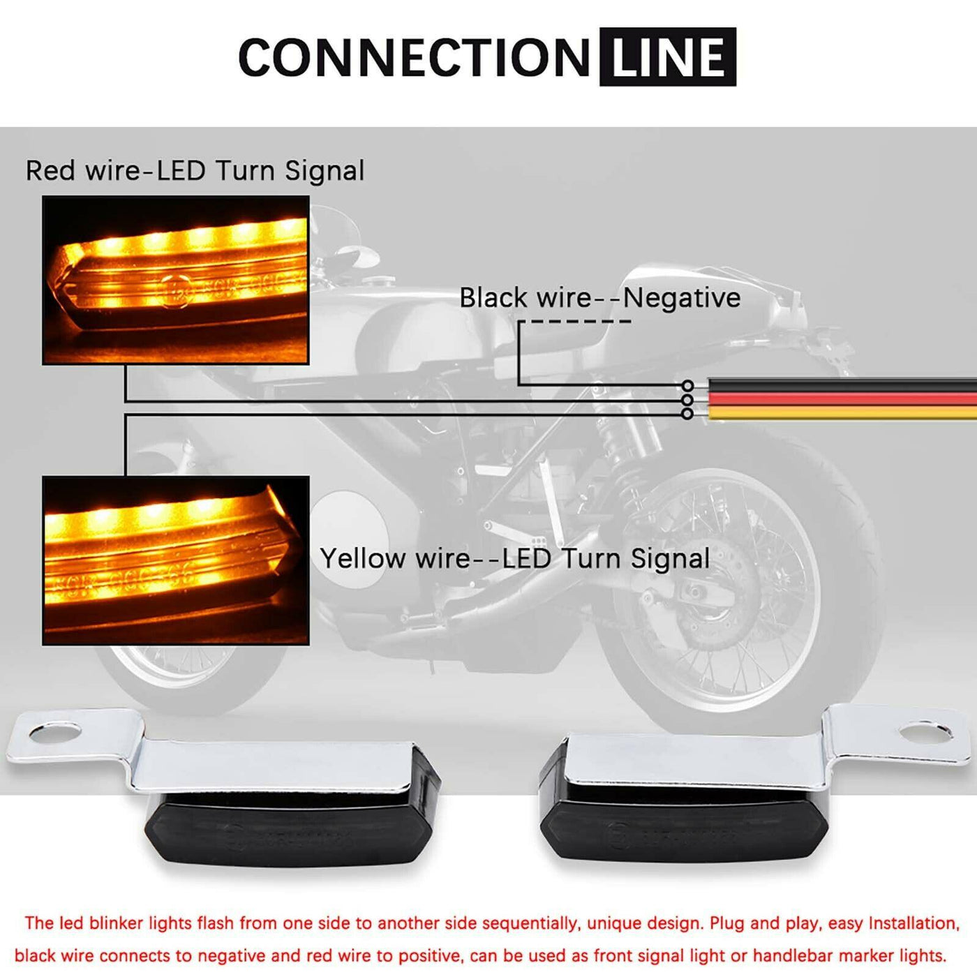 Chrome LED Turn Signal Lights Handlebar Blinker For Harley Sportster XL 1200 883 - Moto Life Products