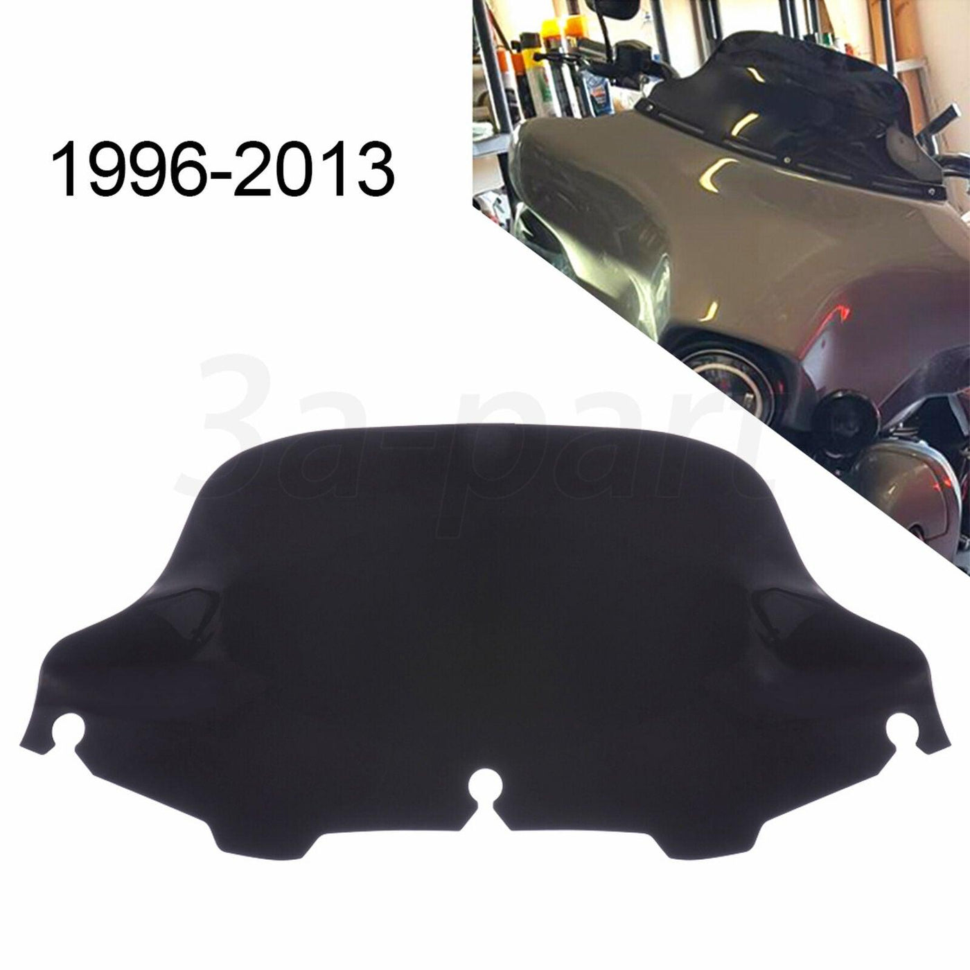 8" Black Wave Windsheild Windscreen Fit for Harley Touring Street Glide 1996-13 - Moto Life Products