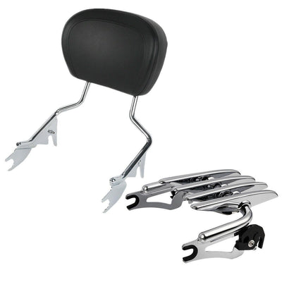 Backrest Sissy Bar & Stealth Luggage Rack Fit For Harley Touring Road King 09-22 - Moto Life Products