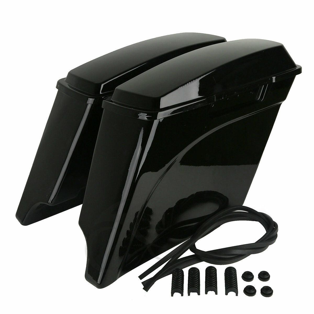 5" Stretched Extended Saddle Bags Trunk Fit For Harley Street Glide FLHX 93-13 - Moto Life Products