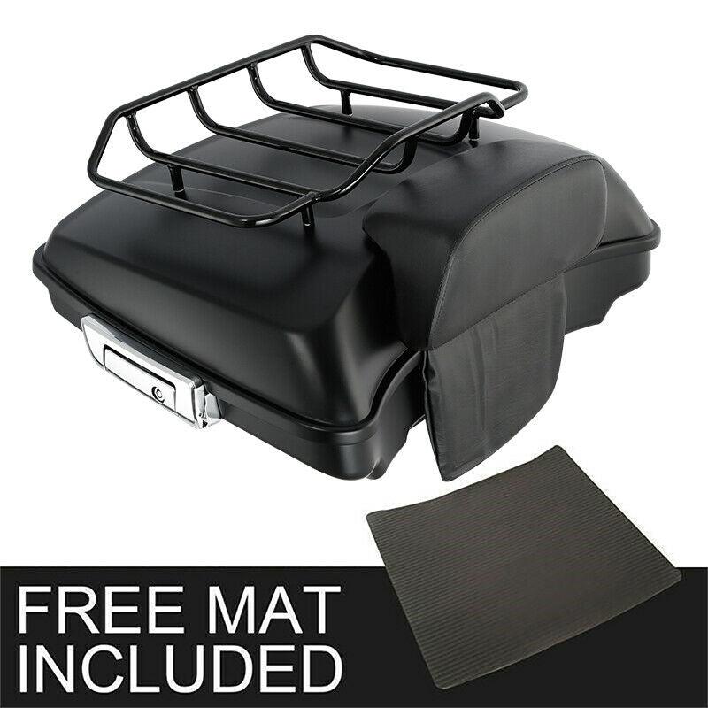 Matte Black Razor Pack Trunk Pad Top Rack Fit For Harley Tour Pak Touring 14-21 - Moto Life Products
