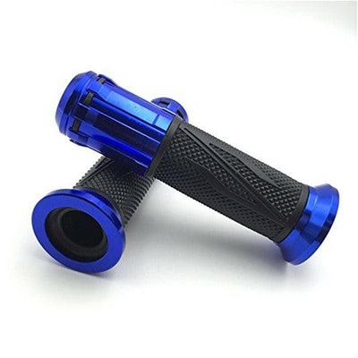 7/8" 22mm Blue CNC Rubber Handbar Grip For Kawasaki Ninja ZX10R ZX12R ZX14R - Moto Life Products