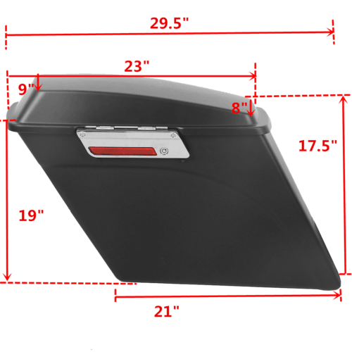 Matte 5" Stretched Extended Hard Saddle Bags For Harley Touring Road Glide King - Moto Life Products