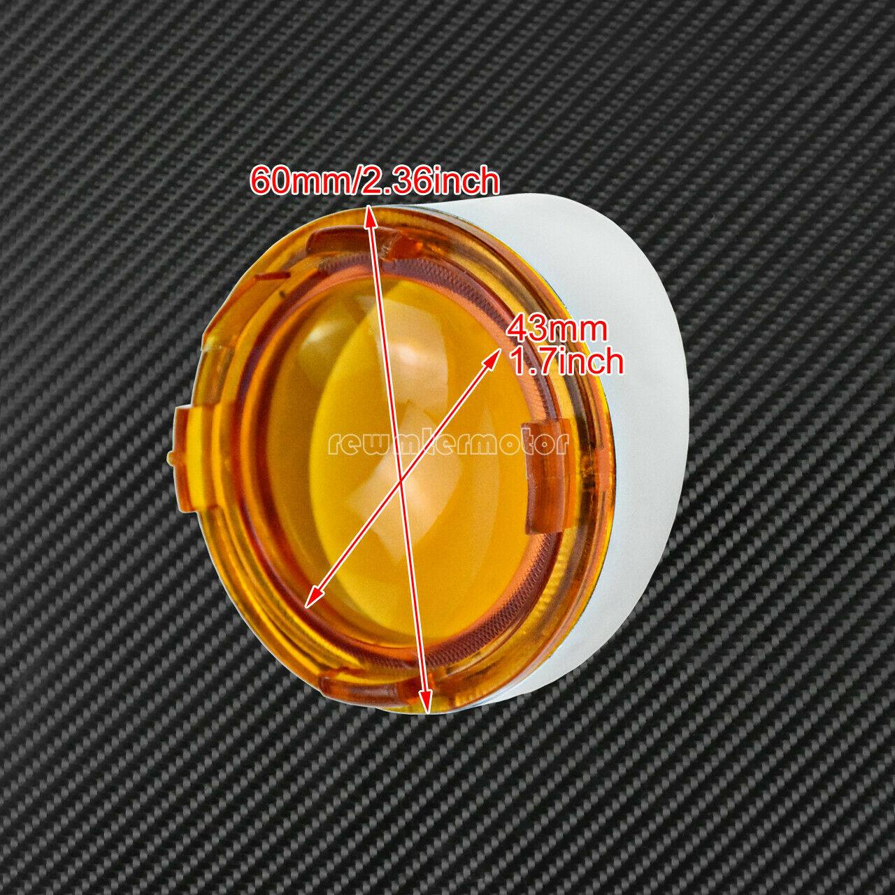 Turn Signal Lens Cover Visor Ring Fit For Harley Dyna Softail Glide Chrome Amber - Moto Life Products