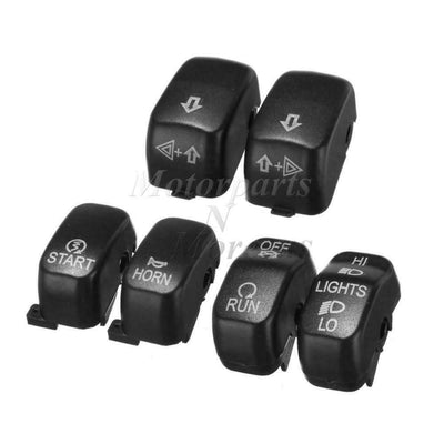 Black Hand Control Switch Housing Button Caps for Harley Sportster Dyna Softail - Moto Life Products