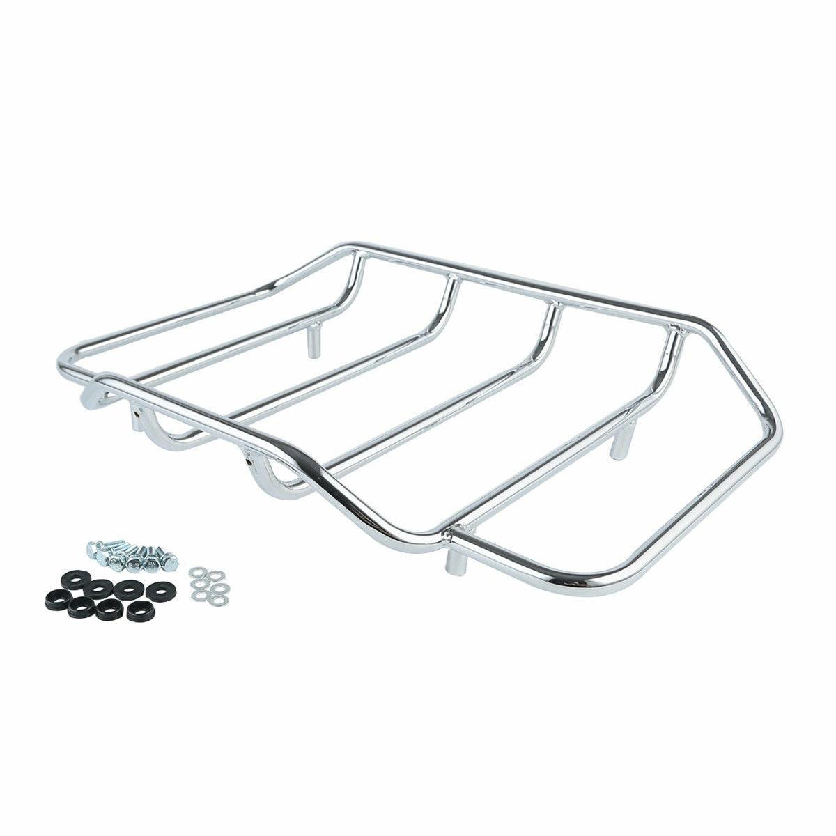 King Pack Trunk Black Mount Rack Fit For Harley Tour Pak Touring Road King 97-08 - Moto Life Products