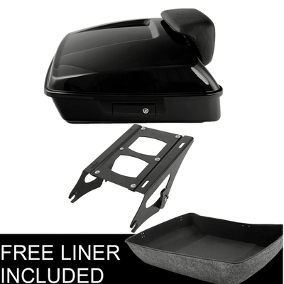 Black Chopped Pack Trunk Rack Fit For Harley Tour Pak Electra Street Glide 14-22 - Moto Life Products