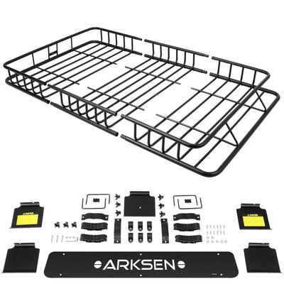 64" Universal Black Roof Rack Cargo Carrier w/ Extension Luggage Hold Basket SUV - Moto Life Products