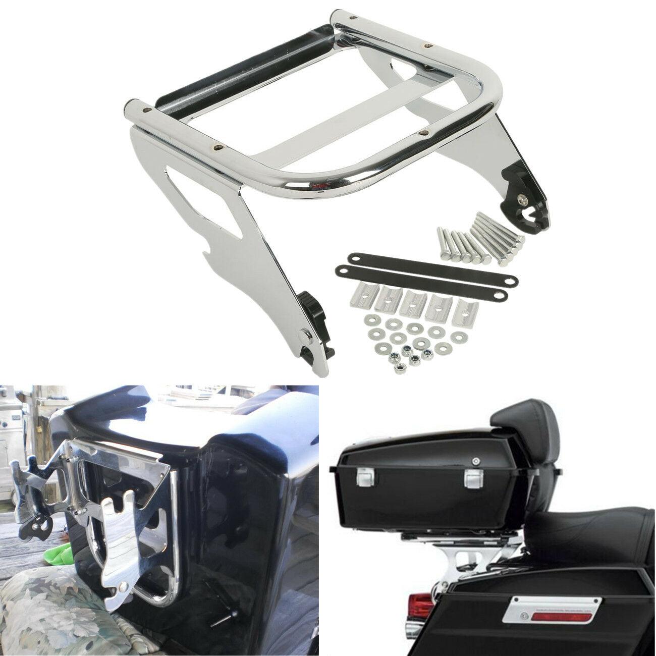 Chrome Solo Luggage Rack Mount Fit for Harley Tour Pak Touring Road Glide 97-08 - Moto Life Products