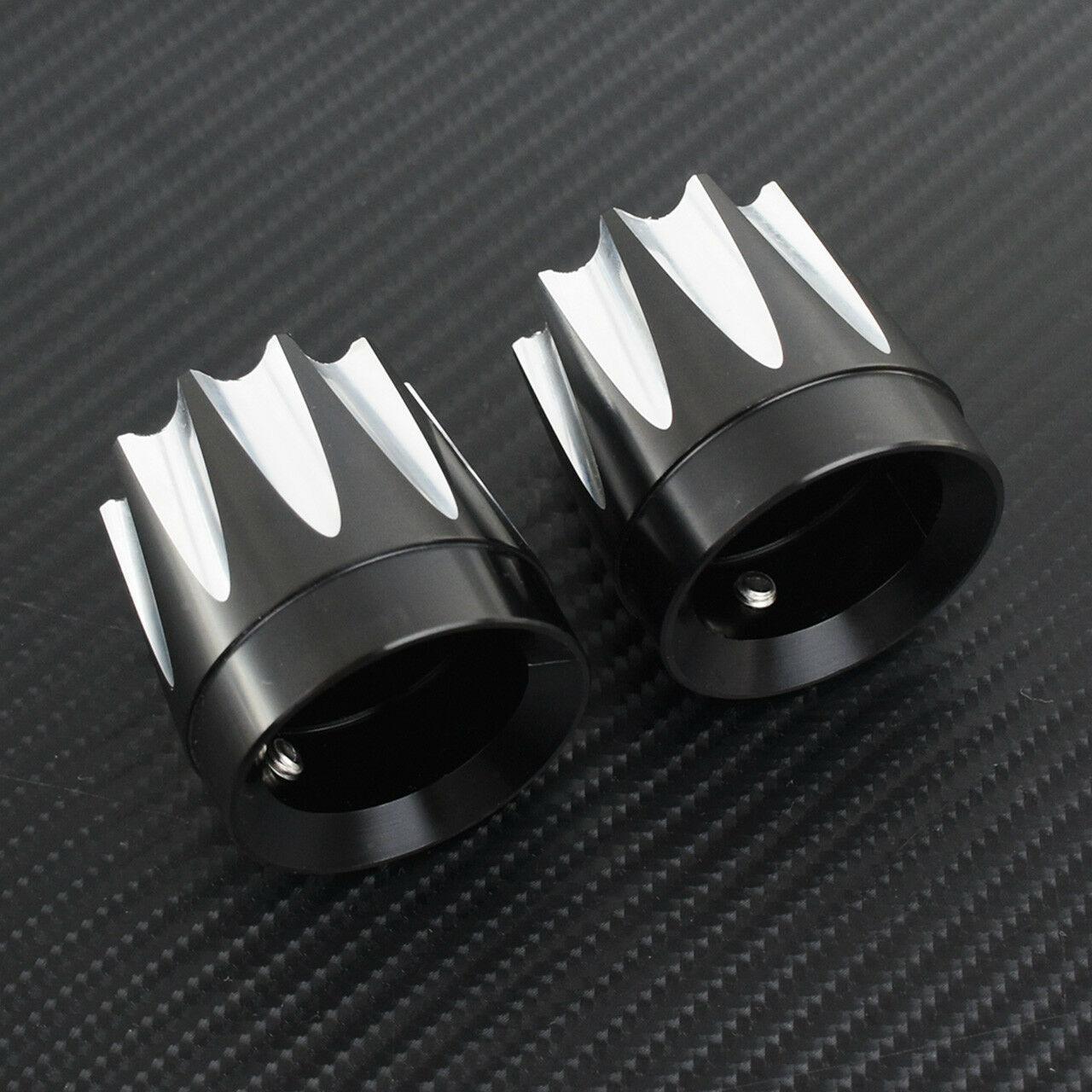 Motorcycle Excalibur Front Axle Nut Covers Fit For Harley FLT Dyna Softail 08-15 - Moto Life Products