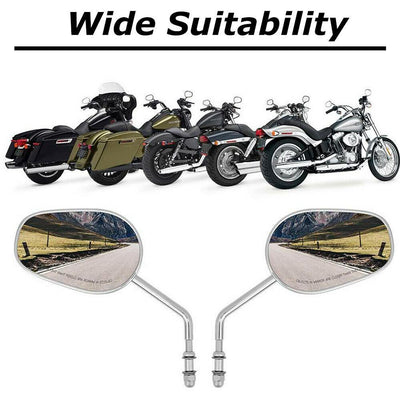 Chrome Rear View Side Mirrors For Harley Touring Road King Street Electra Glide - Moto Life Products