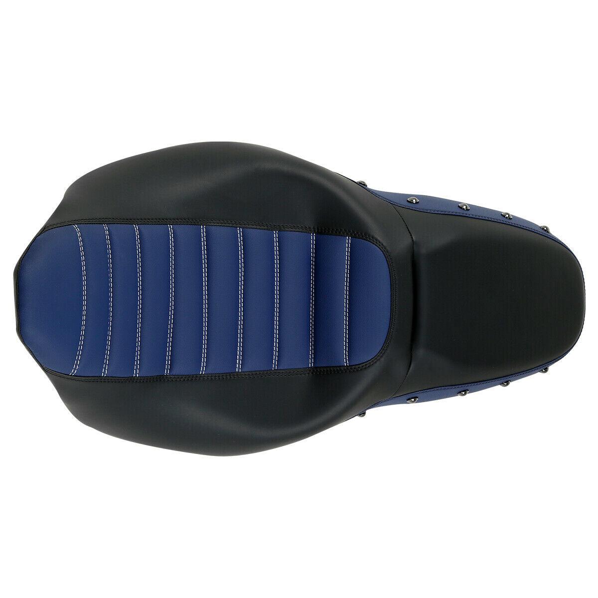 Black Blue Driver Passenger Seat Fit For Harley Touring Road Tri Glide 2009-2021 - Moto Life Products