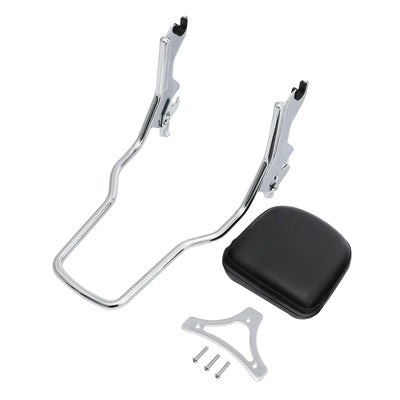 Sissy Bar Upright Backrest Pad Fit For Harley Softail Sport Glide 18-22 Chrome - Moto Life Products