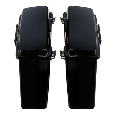 Hard SaddleBags w/Conversion Bracket Fit For Harley Softail 	Fatboy 84-17 Black - Moto Life Products