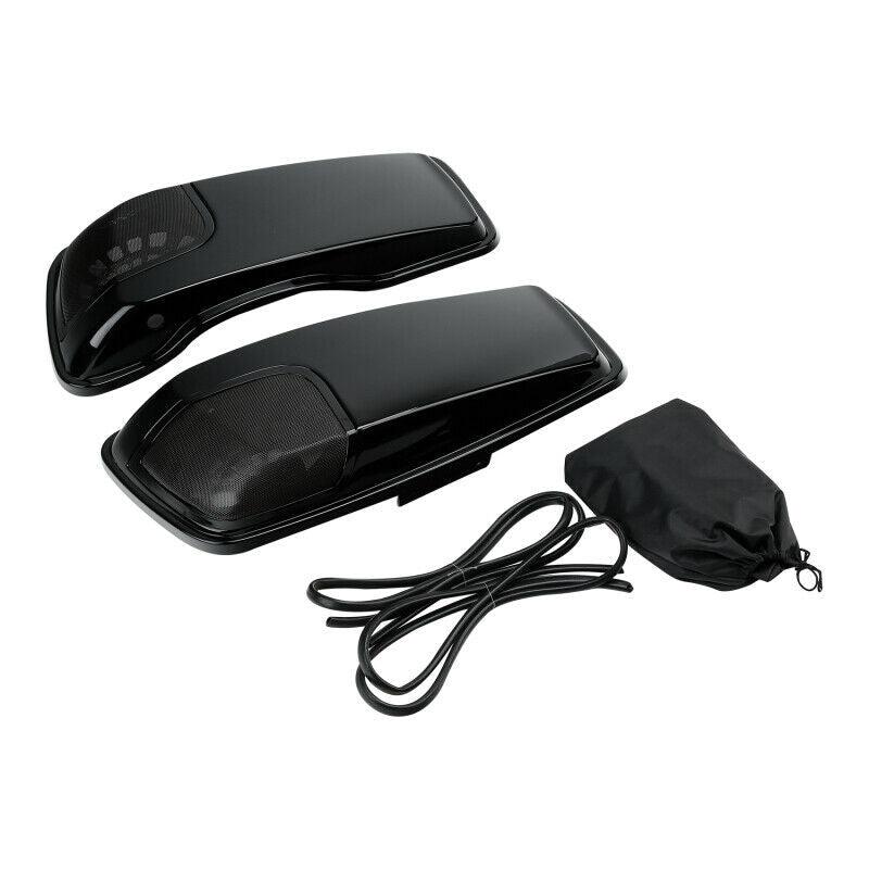 Black Saddlebag Lids Speaker Cutouts Fit For Harley Electra Road Glide 2014-2021 - Moto Life Products