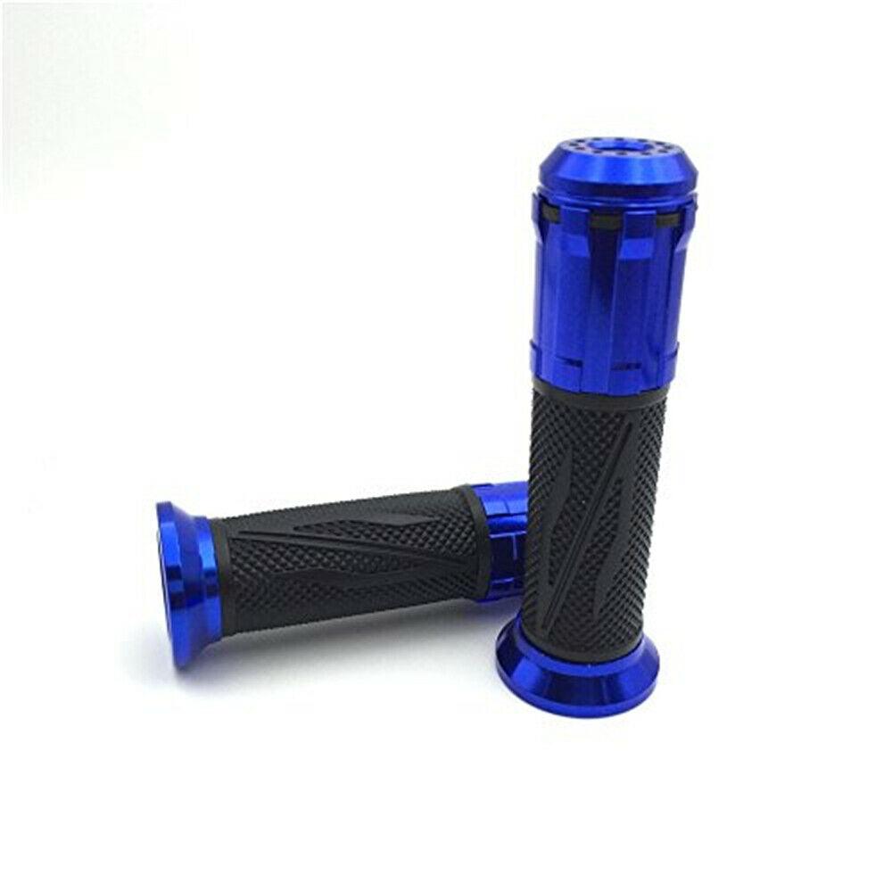 7/8" 22mm Blue CNC Rubber Handbar Grip For Kawasaki Ninja ZX10R ZX12R ZX14R - Moto Life Products