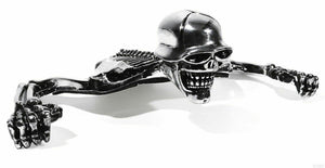 Chrome Skull Headlight Ornament For Harley 7" Headlight Visor Skeleton Accent - Moto Life Products