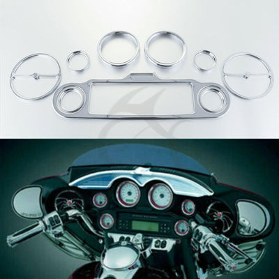 Chrome Inner Fairing Gauge Speaker Trim Kit Fit For Harley Touring Electra Glide - Moto Life Products