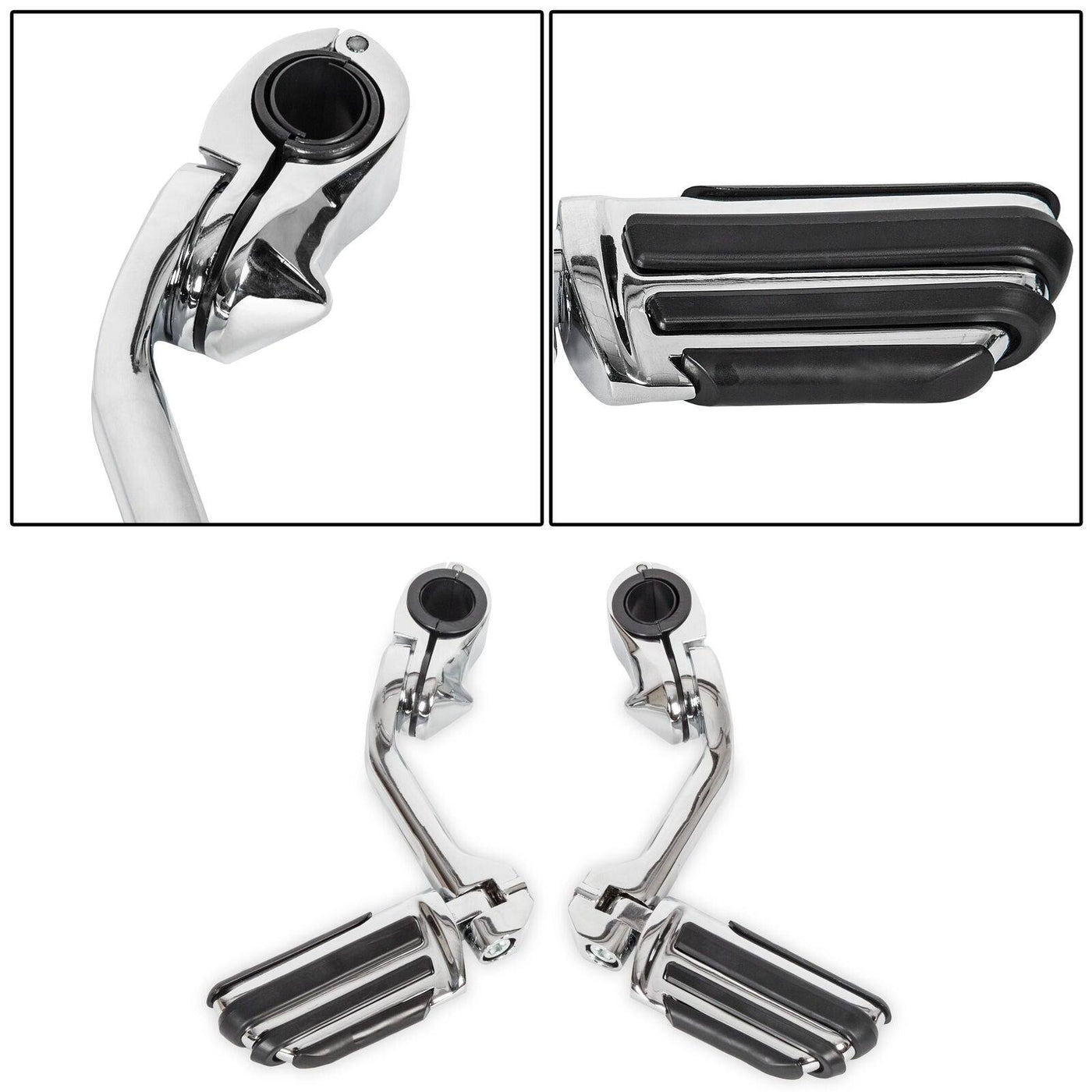 For 84-03 Harley Sportster 883 1200 Chrome Engine Guard Crash Bar + Highway Pegs - Moto Life Products