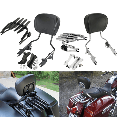 Detachable Backrest Sissy Bar Luggage Rack Fit For Harley Touring Models 2014-Up - Moto Life Products