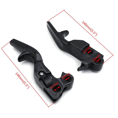 Smooth Shorty Brake Clutch Levers Harley 96-03 XL 96-12 Softail 96-07 Touring BK - Moto Life Products