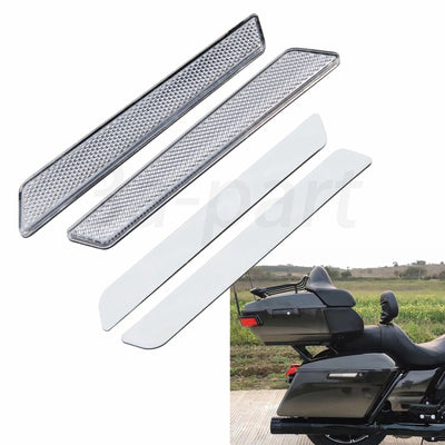 2pcs Saddlebags Latch Covers Clear Reflectors Fit For Harley Electra Glide 14-22 - Moto Life Products