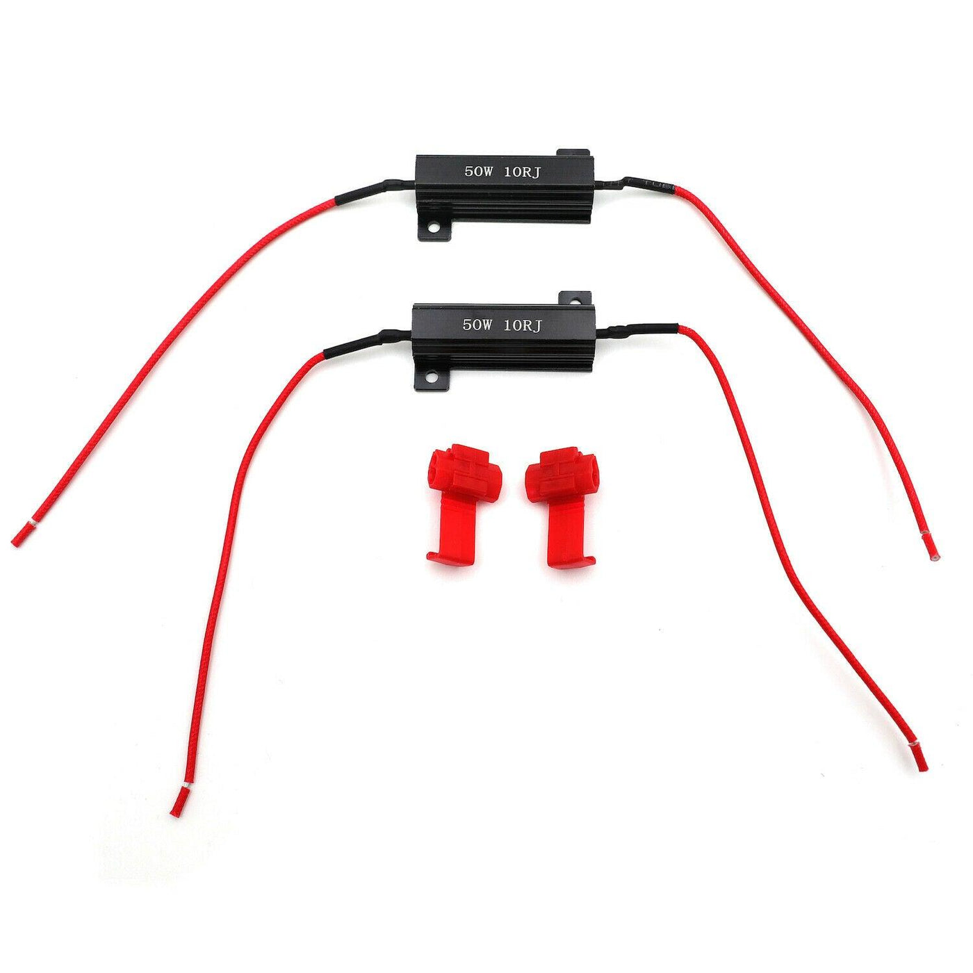 Black 2x Load Resistor Resistance LED Indicator DRL Turn Signal 50Watt 10 ohm - Moto Life Products